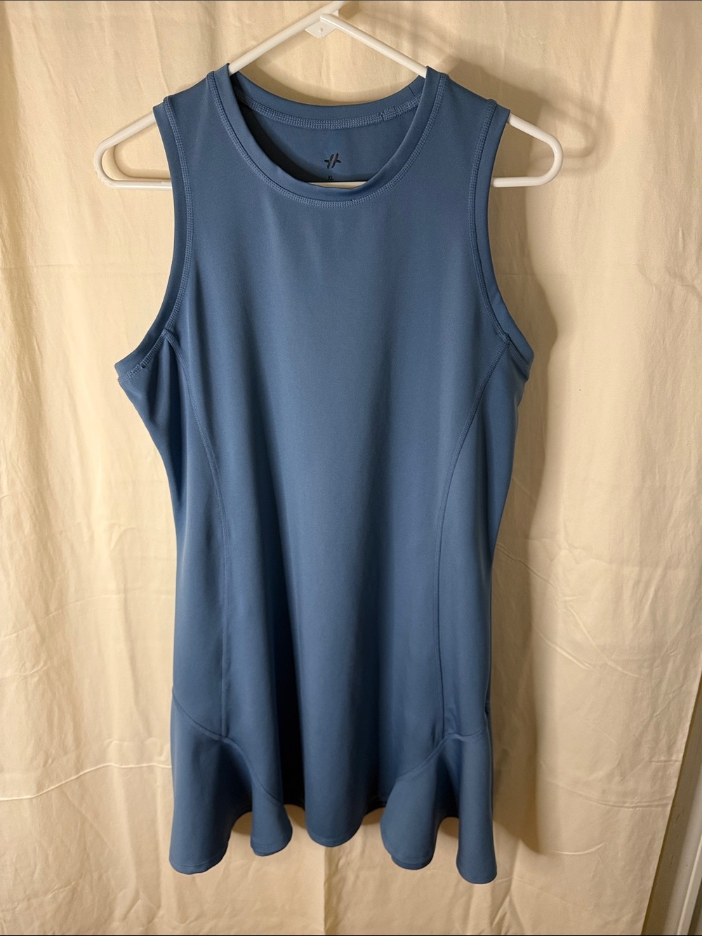 Tail Sleeveless Tank Dress in Slate Blue